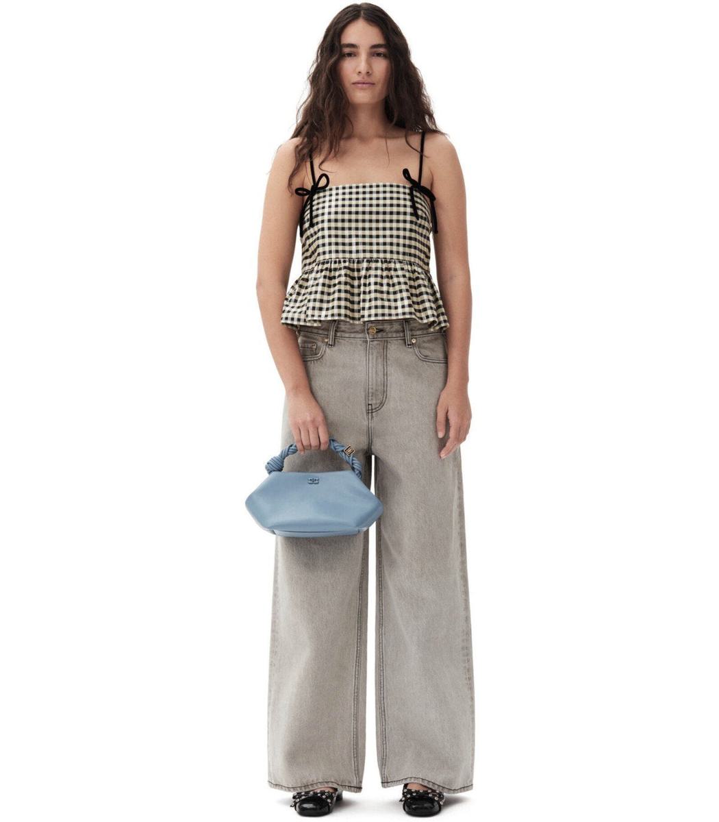 Ganni Future Jeans mit weitem Bein in Grau