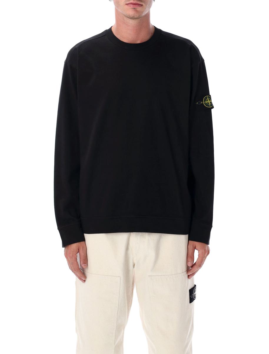 Stone Island Sweatshirt mit Rundhalsausschnitt aus schwerer Baumwolle