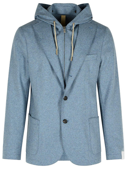 Eleventy Hellblauer Blazer aus Wollmischung