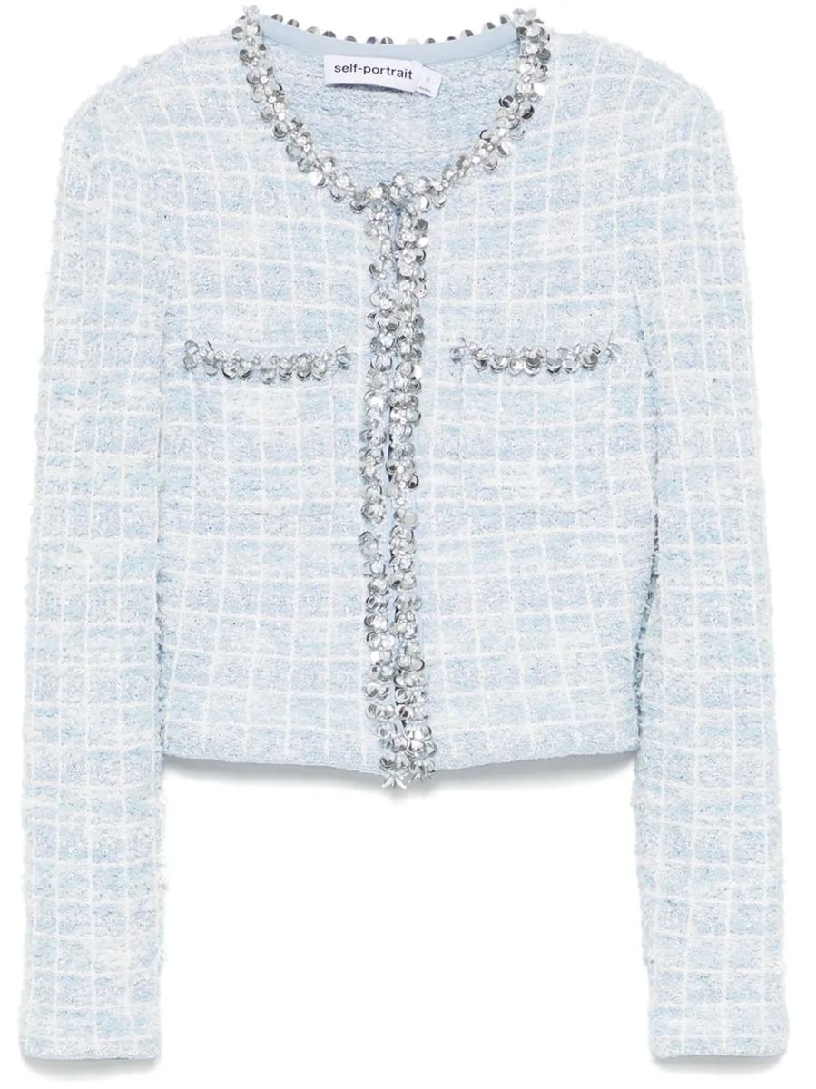 Self-Portrait – Karierte Strickjacke
