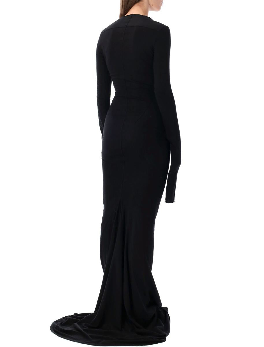 Rick Owens Drkshdw Edfu Schwarzes Baumwolljersey-Kleid
