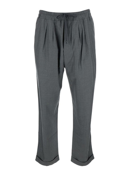 Graue Hose mit elastischem Bund und Pence-Details aus Seide Man