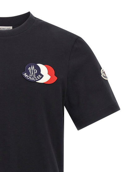 Moncler T-Shirt mit dreifarbigem Logo