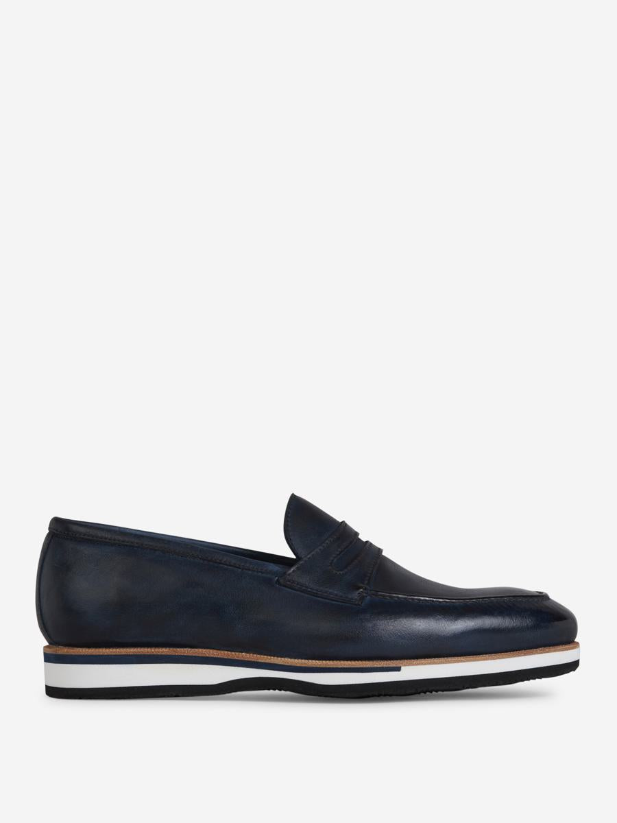 Bontoni – Loafer aus Leder mit Kontrastsohle