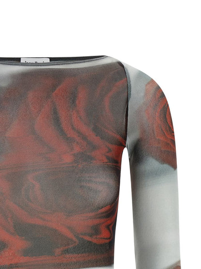 Jean Paul Gaultier „The Red Blurry Roses“-Top