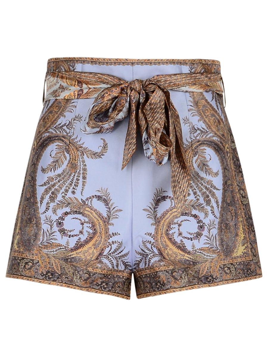 Zimmermann – Shorts aus Seidenmischung in Flieder