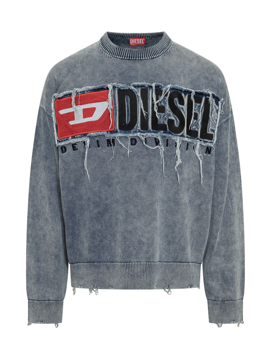 Diesel Diesel – Jeanspullover mit Distressed-Logo für Herren