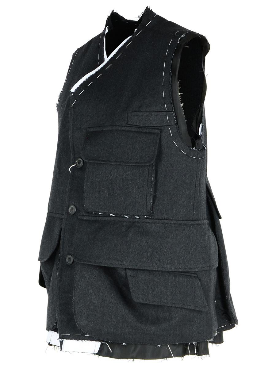 Maison Margiela – Dunkelgraue Wollweste
