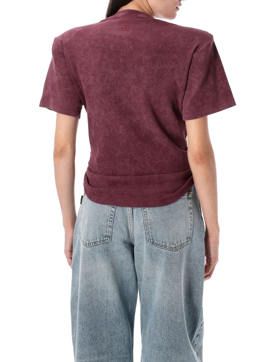 Magda Butrym – Geripptes T-Shirt mit Knoten