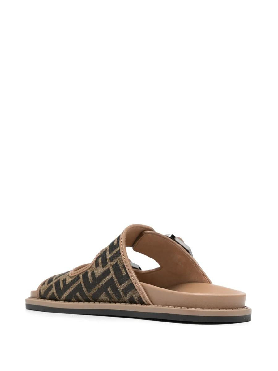 Fendi Feel Ff Jacquard Stoff Sandalen Schuhe