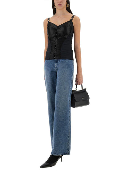 Dolce &amp; Gabbana Satin-Bustier-Top