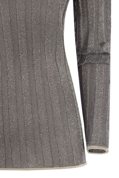 Fabiana Filippi – Gerippter Rollkragenpullover mit Lurex