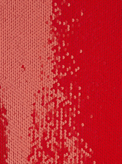 Roter Paillettenrock mit einzelnem Schlitz hinten aus technischem Stoff für Damen