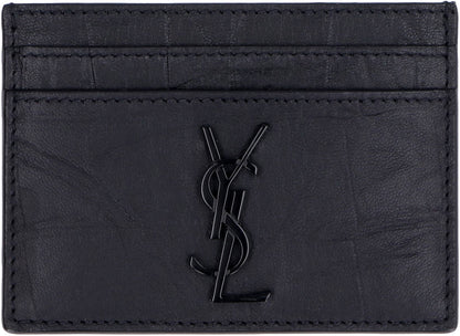 Saint Laurent Kartenetui aus Leder mit Cocco-Print