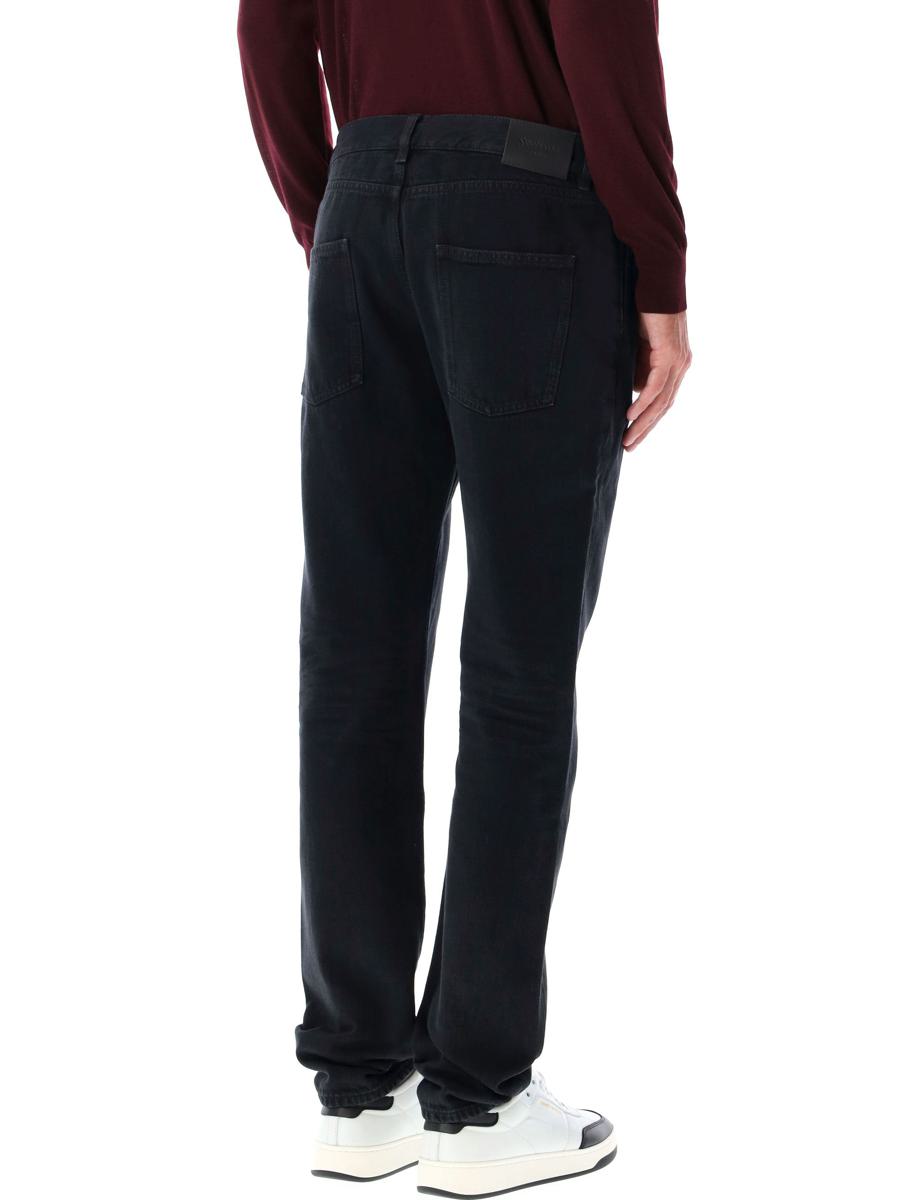 Saint Laurent Low-Rise Slim Jeans Schwarz