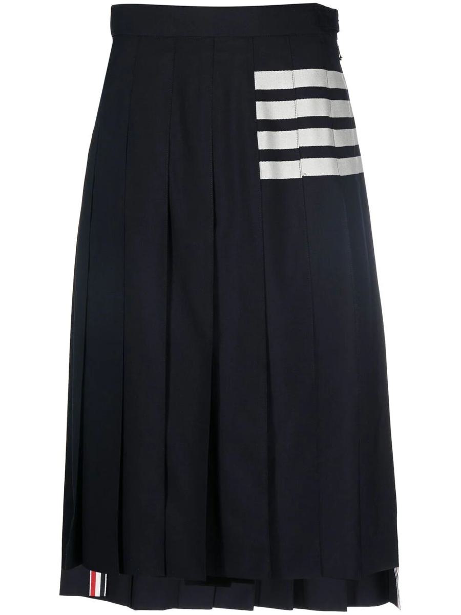 Thom Browne Wool Plissee Midi Skirt Kleidung