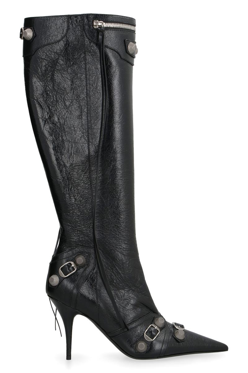 Balenciaga Cagole Lederstiefel mit spitzer Zehenpartie