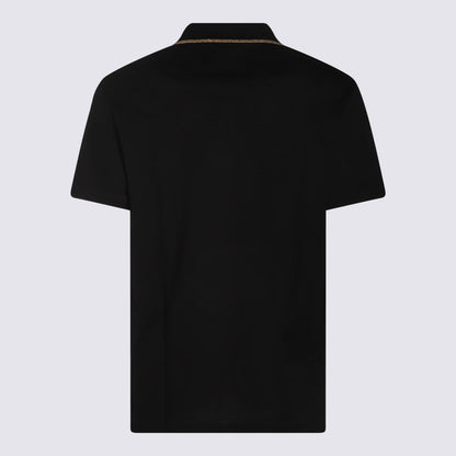 Versace Poloshirt aus schwarzer Baumwolle