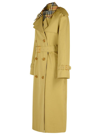 Burberry „Castleford“ Trenchcoat aus grüner Baumwolle