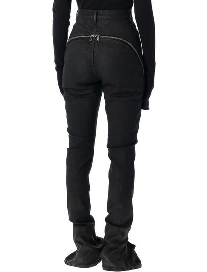 Rick Owens Drkshdw Bolan Banana Schwarze gewachste Jeans