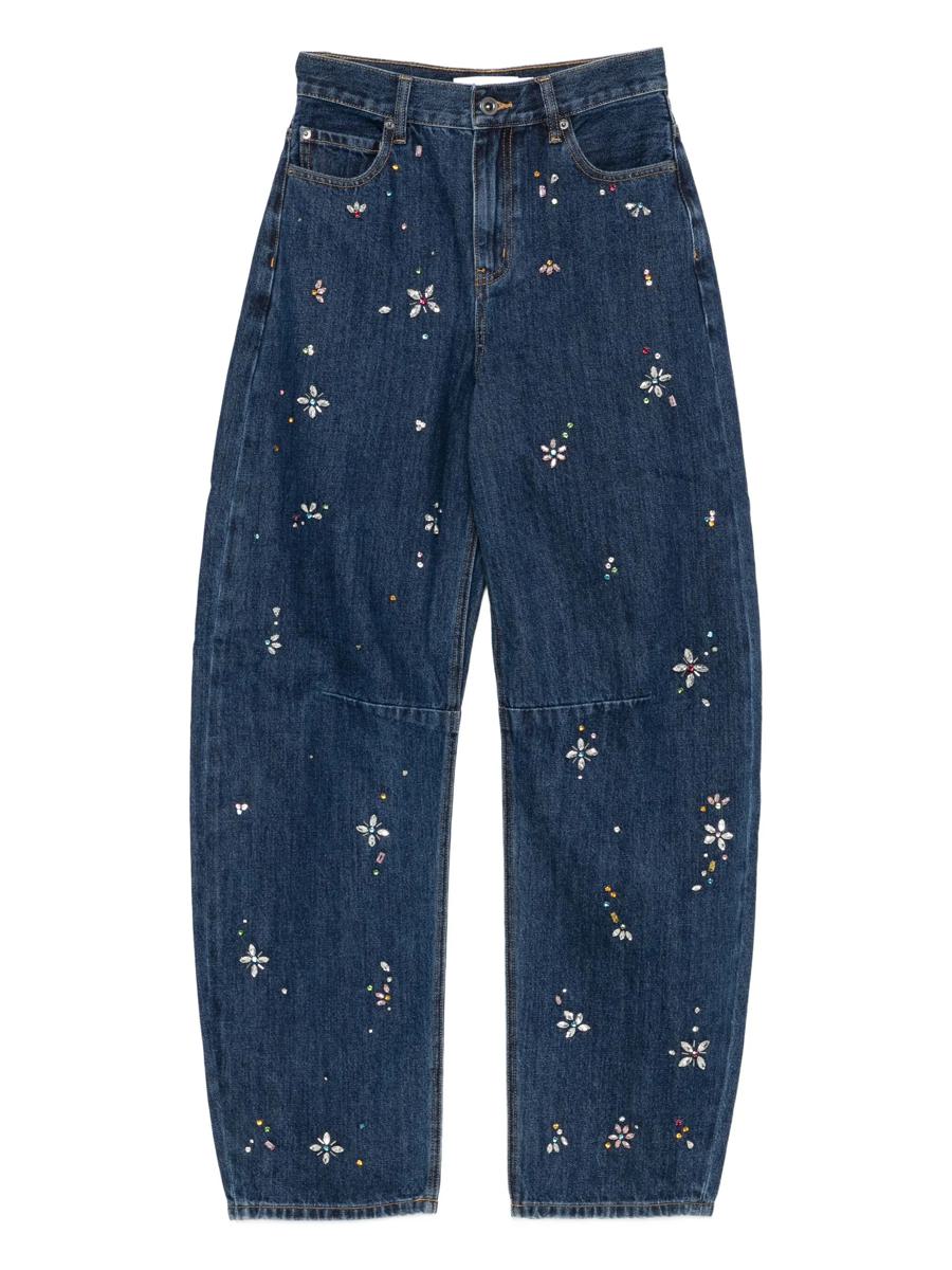 Self-Portrait – Blaue Jeans mit verziertem Bein