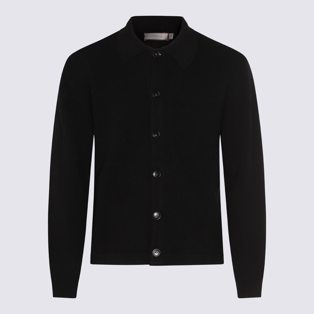 Canali Schwarzer Wollstrick