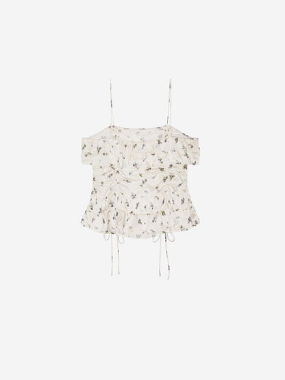 Bedrucktes Satin-Top von Ganni