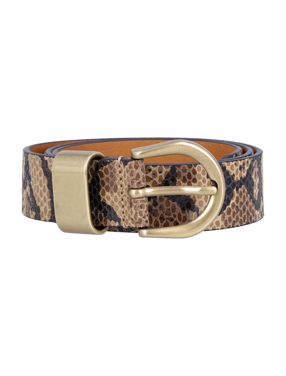 Sessun Sessùn Miloa E Wildledergürtel mit Python-Print