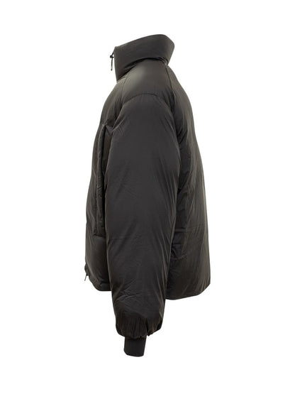 Y-3 Adidas Schwarze übergroße Daunenjacke mit Reißverschluss Y-3
