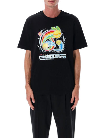 Casablanca Schwarzes Manga-Tennisball-T-Shirt