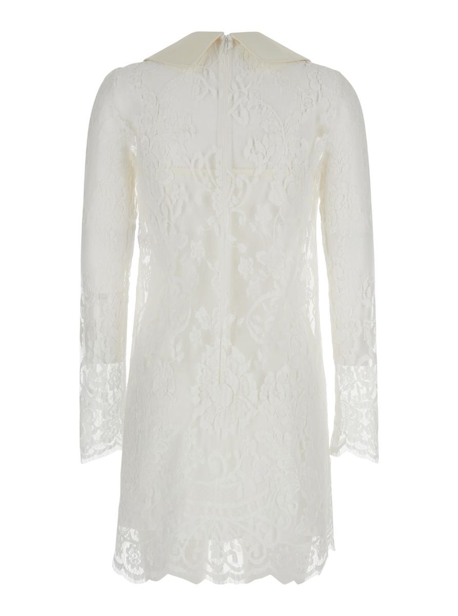 Weißes Minikleid aus Chantilly-Spitze für Damen