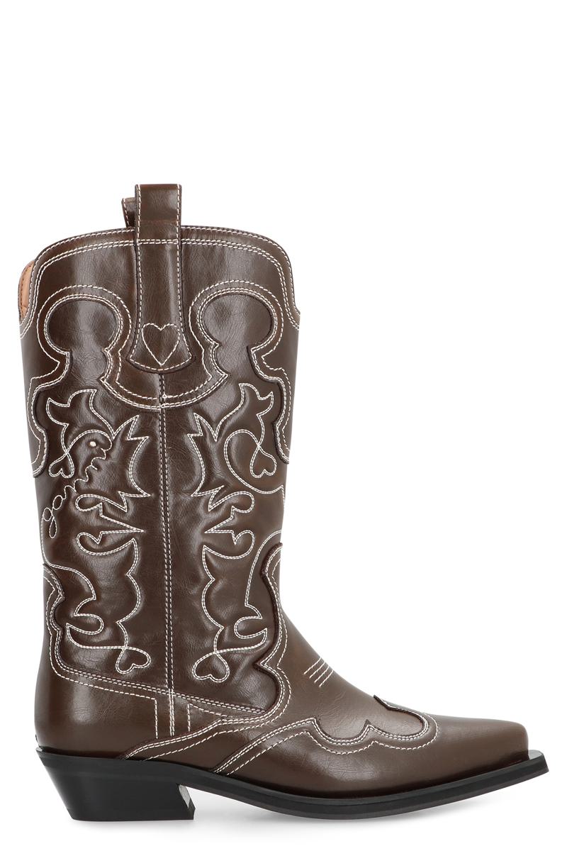 Ganni Lederstiefeletten
