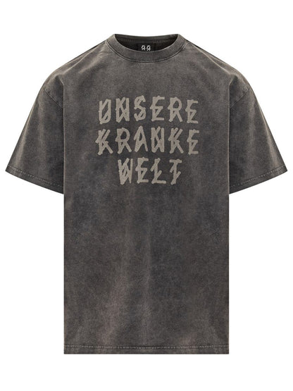 M44 Label Group Schwarzes T-Shirt mit Vintage-Effekt 44 Label Group