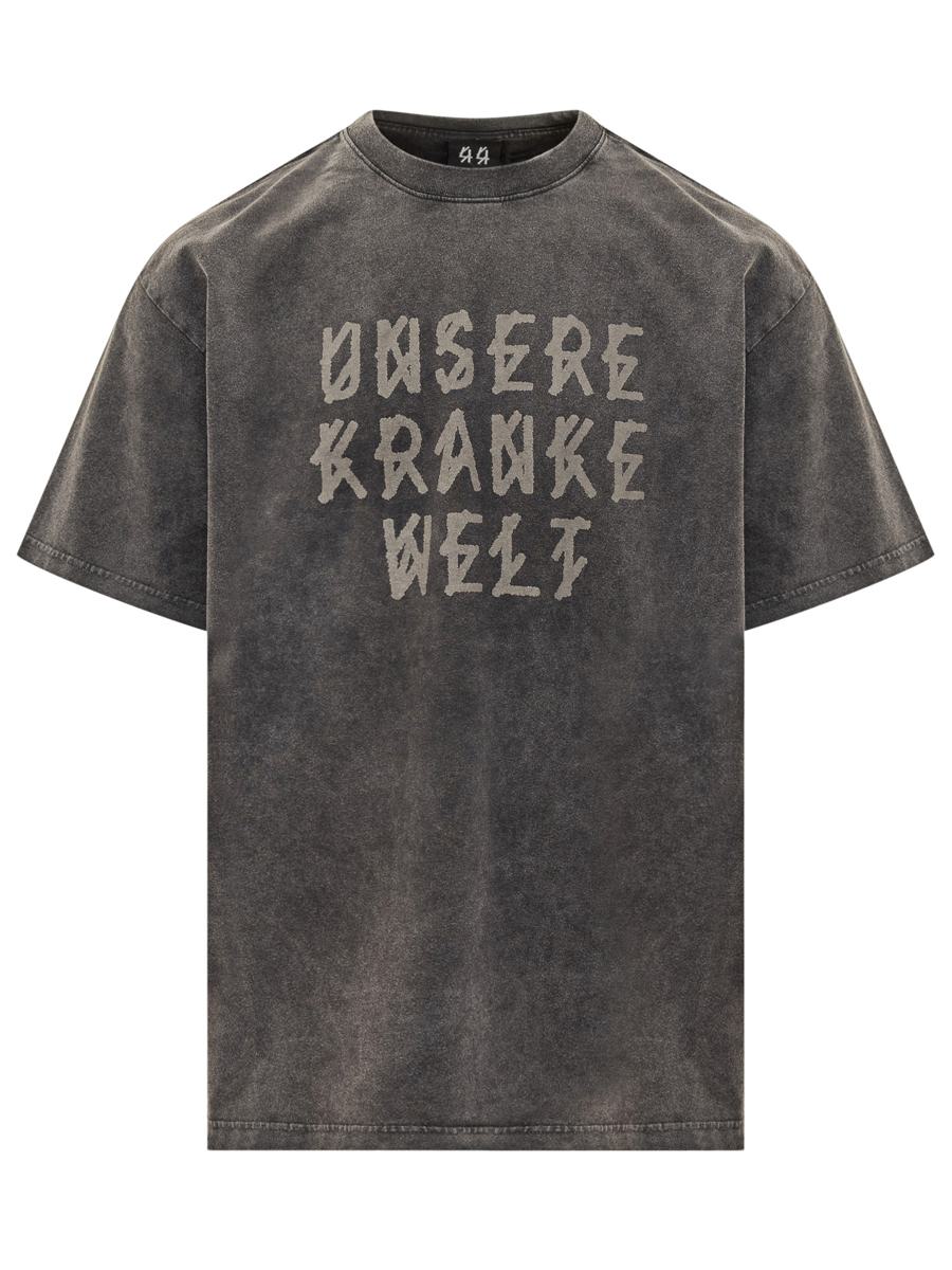 M44 Label Group Schwarzes T-Shirt mit Vintage-Effekt 44 Label Group
