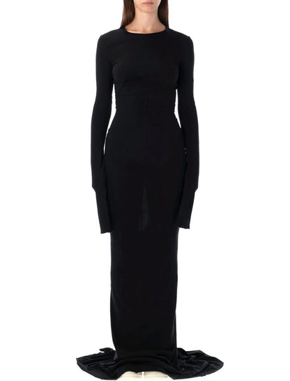Rick Owens Drkshdw Edfu Schwarzes Baumwolljersey-Kleid