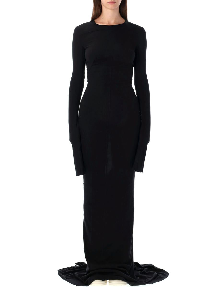 Rick Owens Drkshdw Edfu Schwarzes Baumwolljersey-Kleid