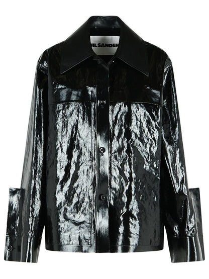 Jil Sander Schwarze Leinenjacke