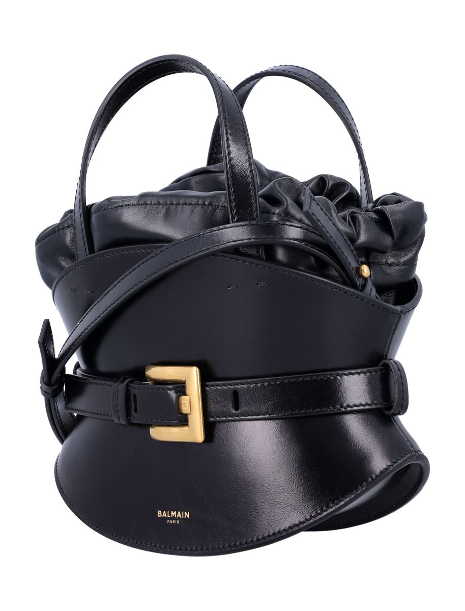 Balmain Shuffle Mini-Ledertasche Schwarz