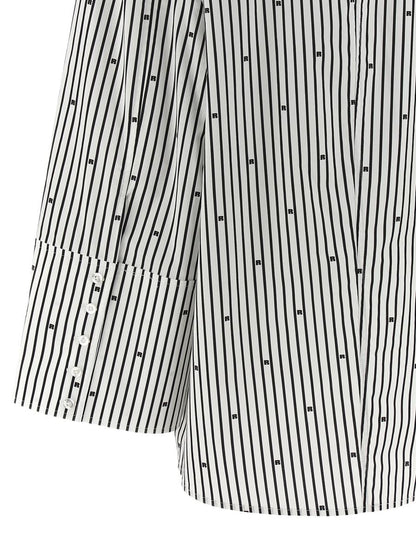 Rotate Birger Christensen – Oversize-Popeline-Hemd mit Streifen