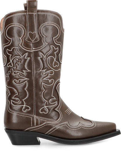 Ganni Lederstiefeletten