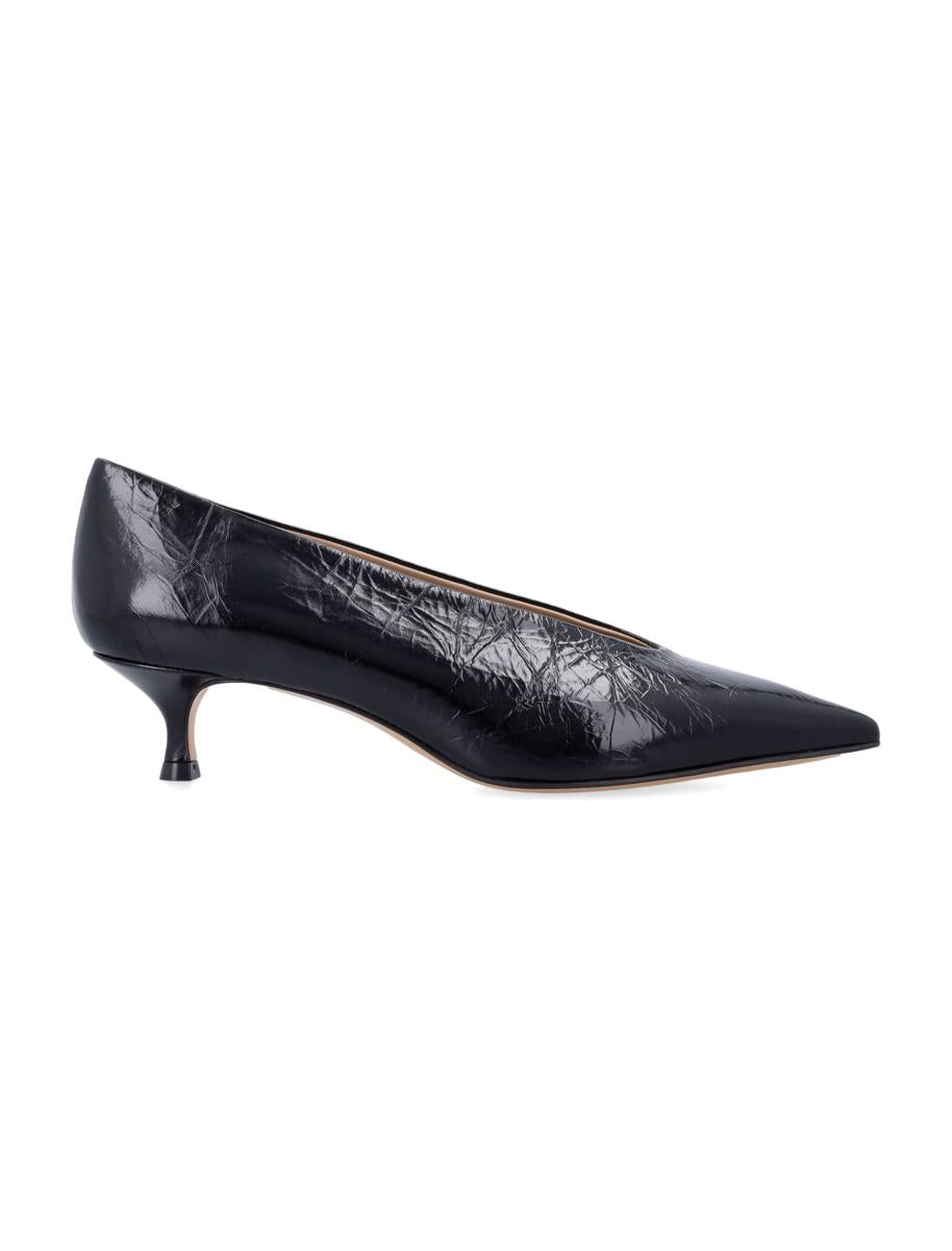 Le Monde Beryl Babouche Kitten Heels Schwarz Naplack