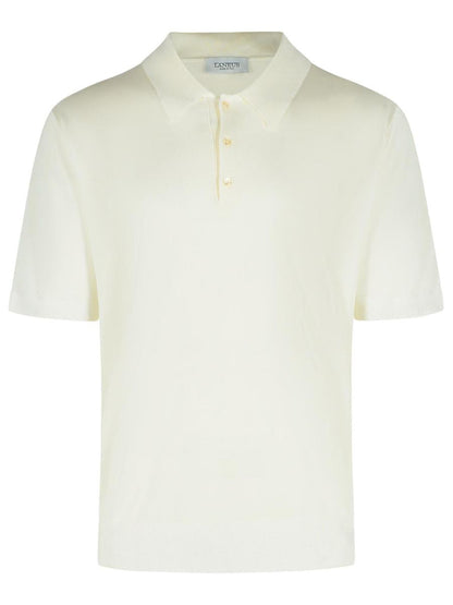 Laneus Poloshirt aus Lyocell in Creme