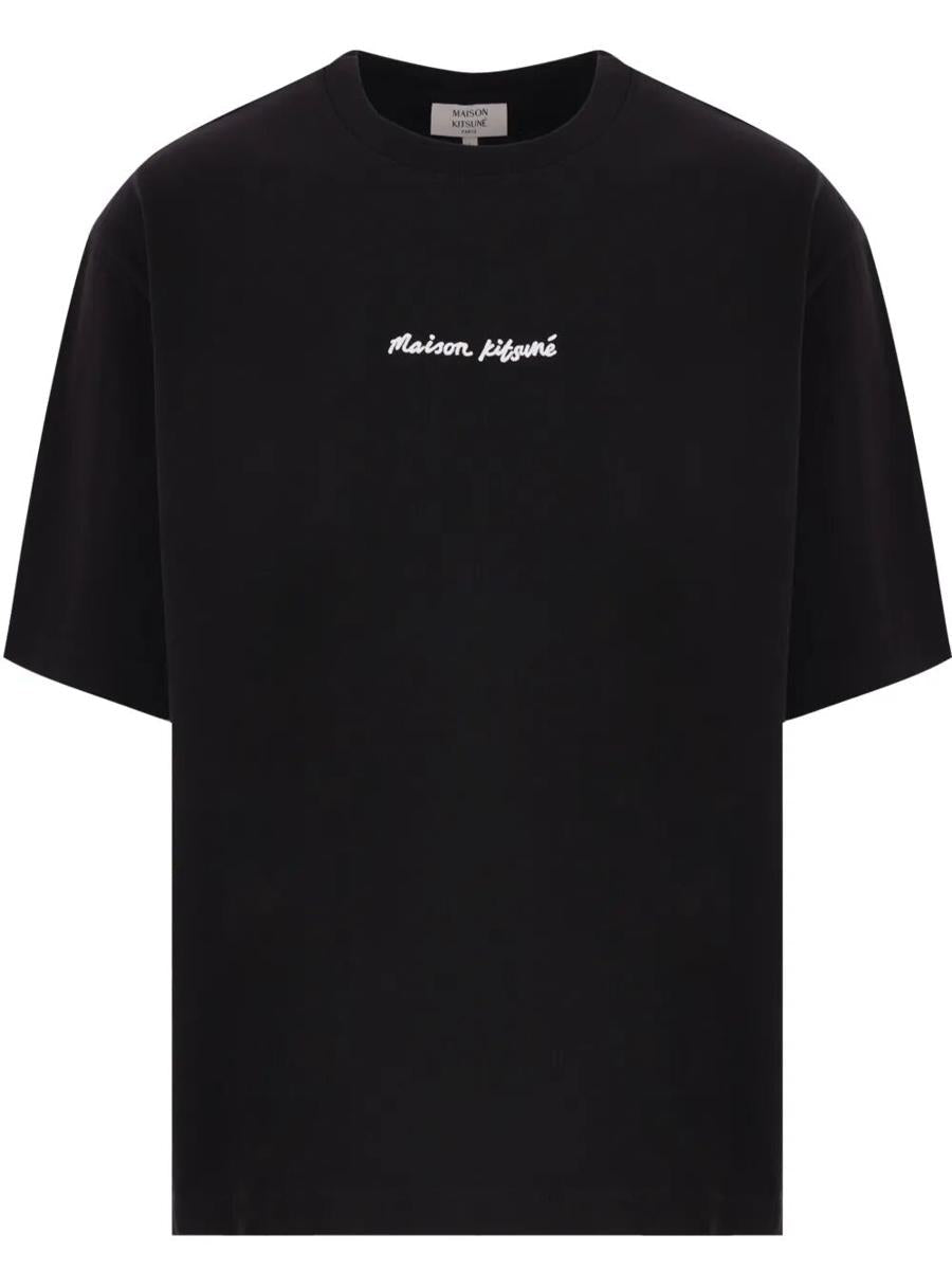 Maison Kitsuné – Oversize-T-Shirt mit Logo und Handschrift