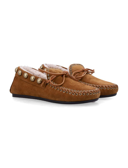 Isabel Marant Fitza Loafer aus Wildleder mit Lammfell