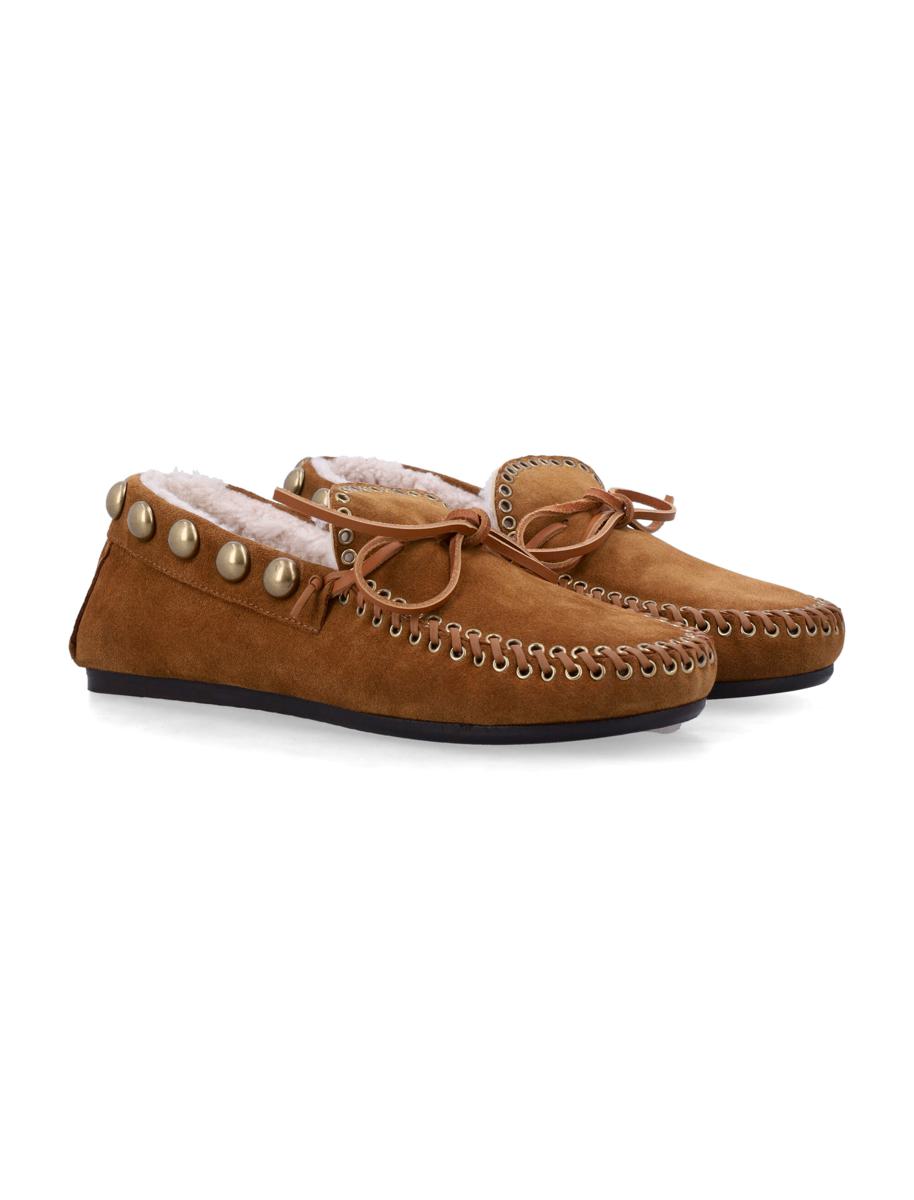 Isabel Marant Fitza Loafer aus Wildleder mit Lammfell