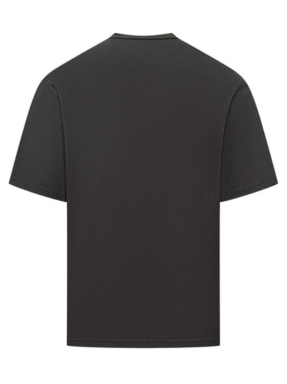 Jil Sander – Schwarzes T-Shirt mit weißem Logo Jil Sander