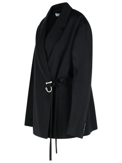 JW Anderson – Blazer „T“ aus schwarzer Viskose
