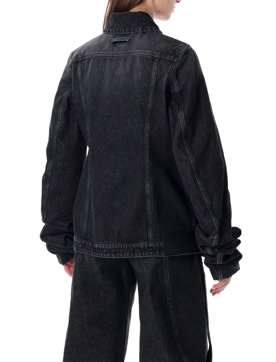 Jean Paul Gaultier – Schwarze Jeansjacke mit übergroßen Ärmeln
