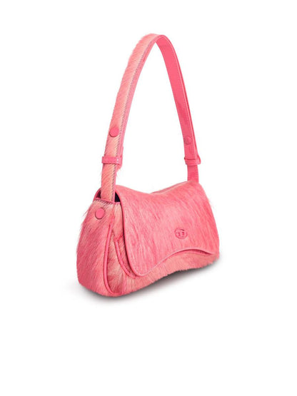 Diesel „Play“ Clutch aus rosa Ponyhaar