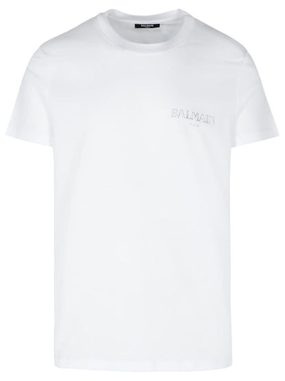 Weißes Baumwoll-T-Shirt von Balmain